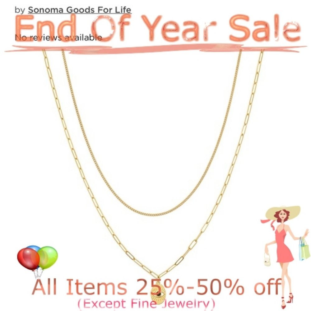New- gold, double strand necklace, with an evil eye pendant/simulated onyx bead